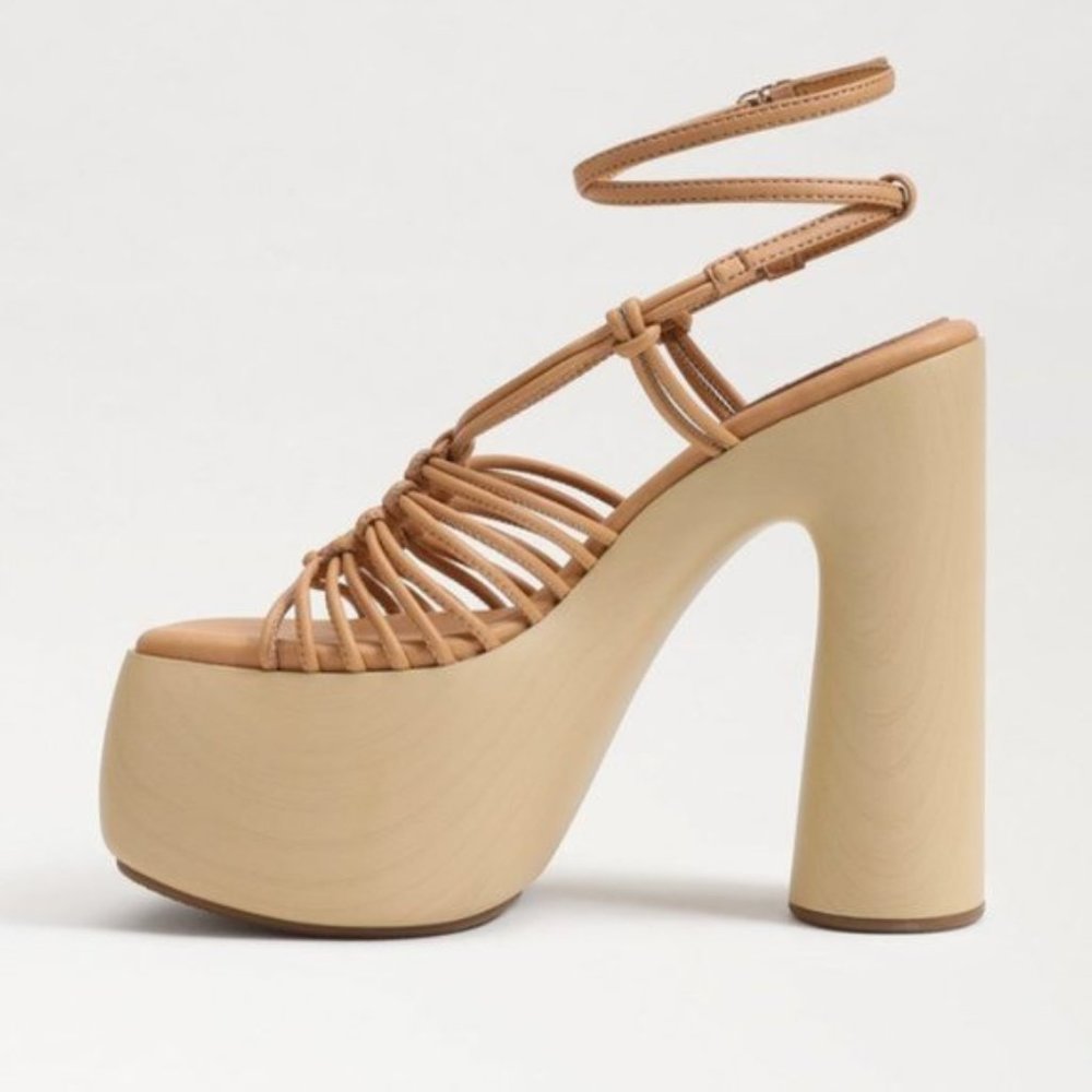 $98 NWT (7.5 & 8.5) SAM EDELMAN Natural Sand Platform Heel